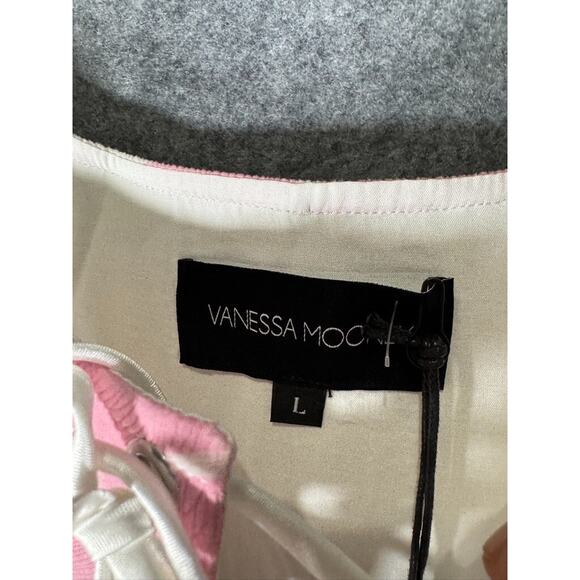 Vanessa Mooney Top‎ Women Large Pink Animal Print Tie Front Cropped Vacation NWt - Picture 3 of 9